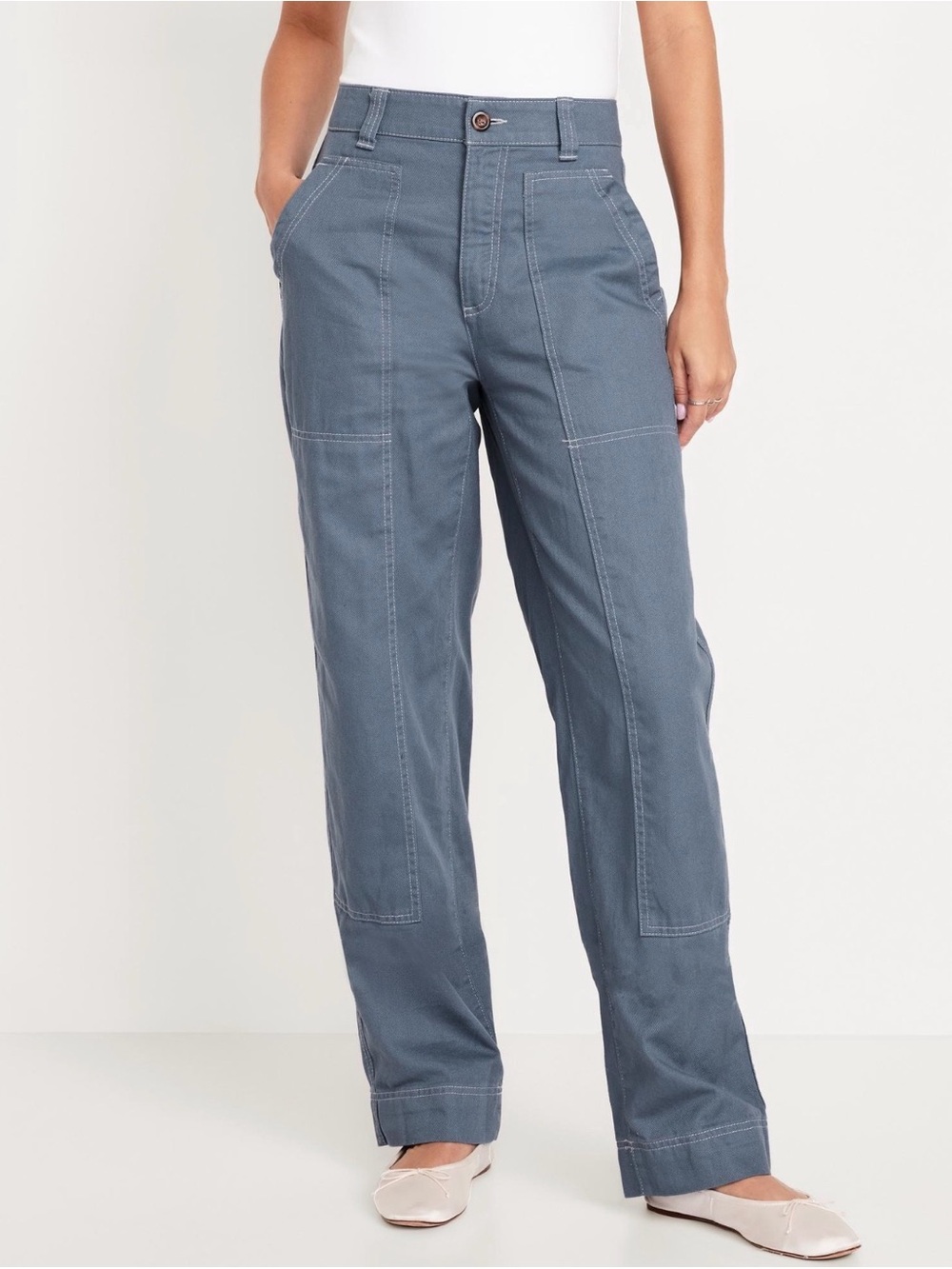 💙 Old Navy High-Rise Straight Carpenter Utility Pants – Size 16